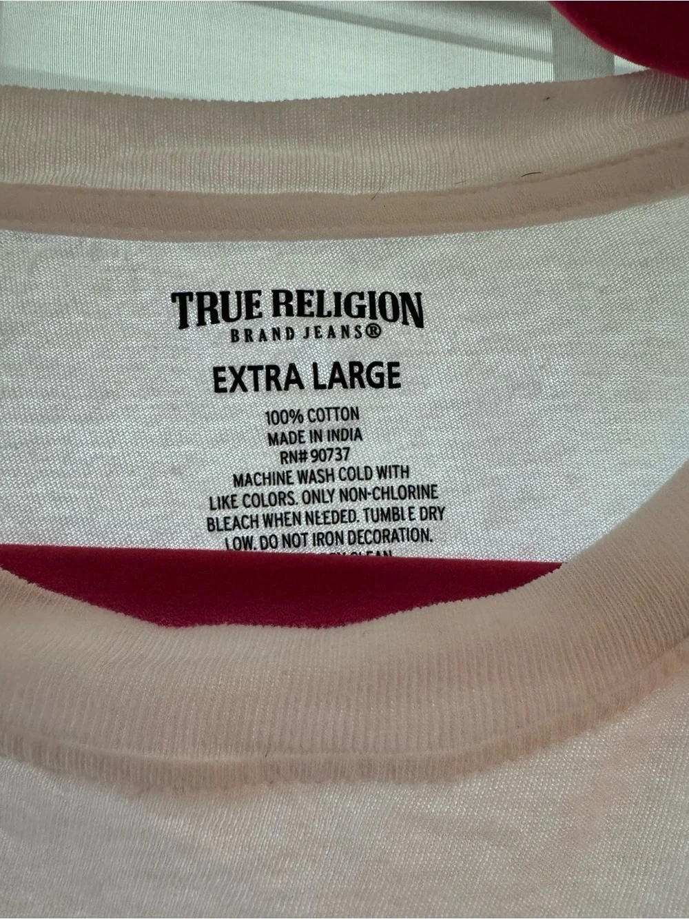 True Religion Men's White Short Sleeve Crew Tee